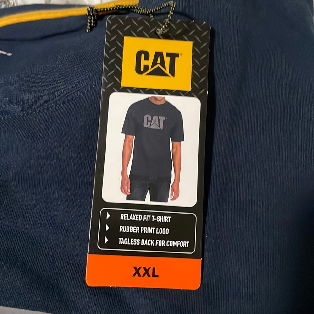 CAT XXL, Navy, T-Shirt. Never worn.